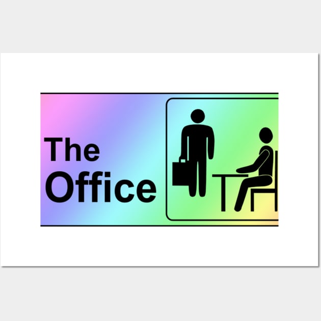 The Office Logo in Rainbow with blackbackground Wall Art by sunnytvart